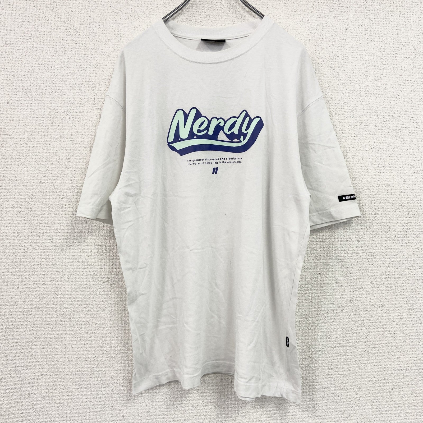 NERDY　ノルディー　半袖ロゴプリントTシャツ　白　ホワイト　Sサイズ