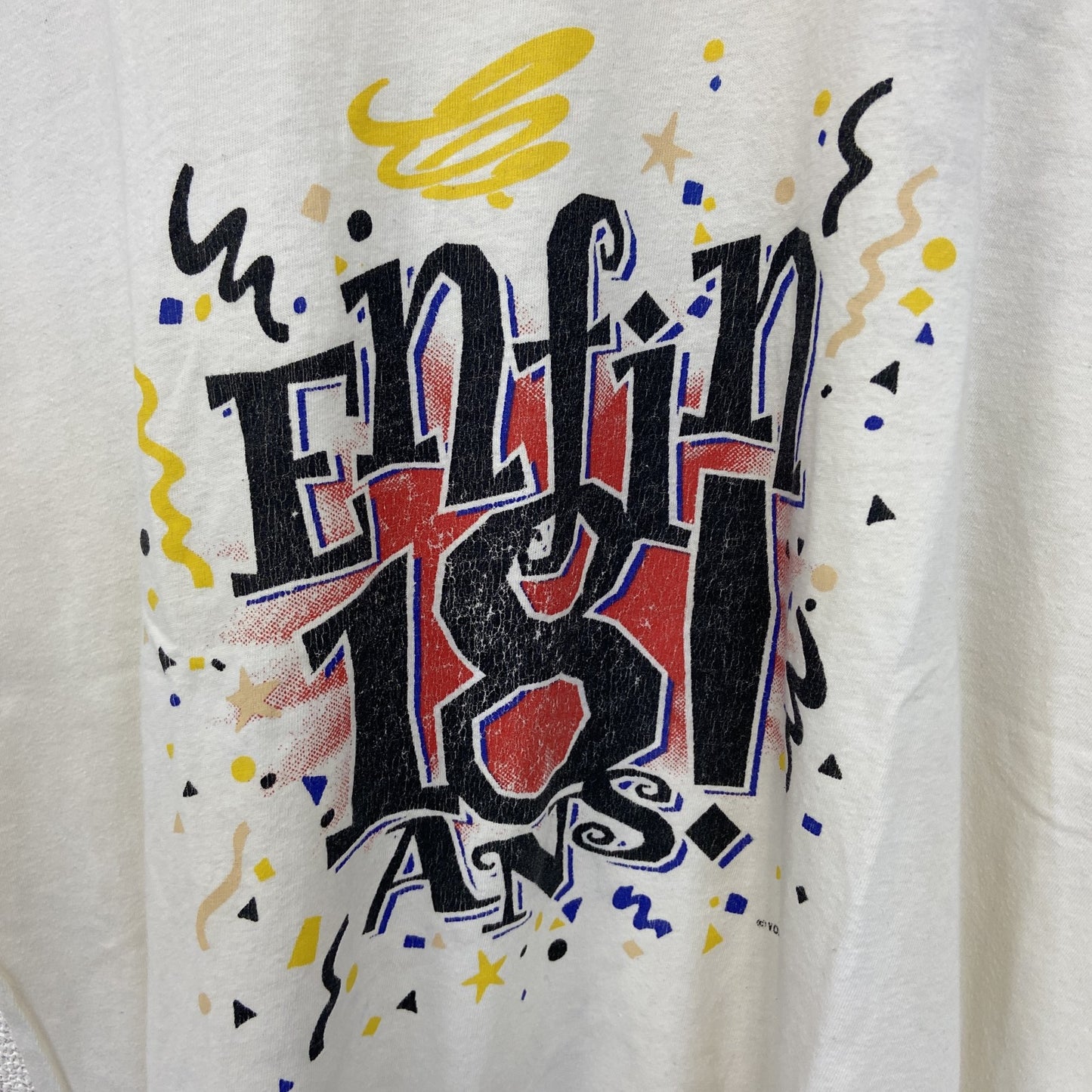 古着 used　SOL'S ソールズ　半袖プリントTシャツ　ビッグT　カジュアルデザイン　クルーネック　レトロ　白　XLサイズ