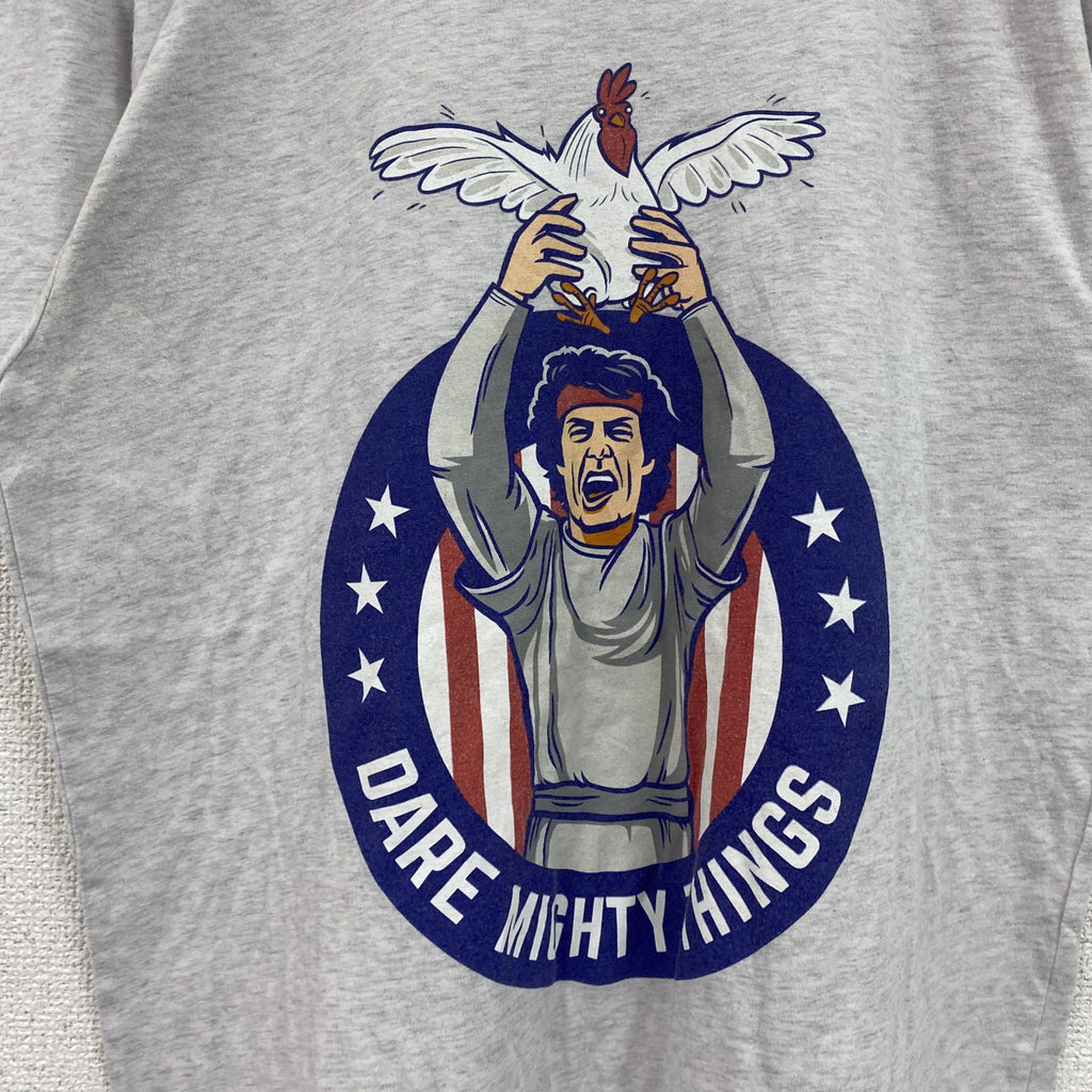 RSVLTS　半袖プリントアニマルTシャツ　アーチプリント　星条旗　灰色　グレー　Lサイズ