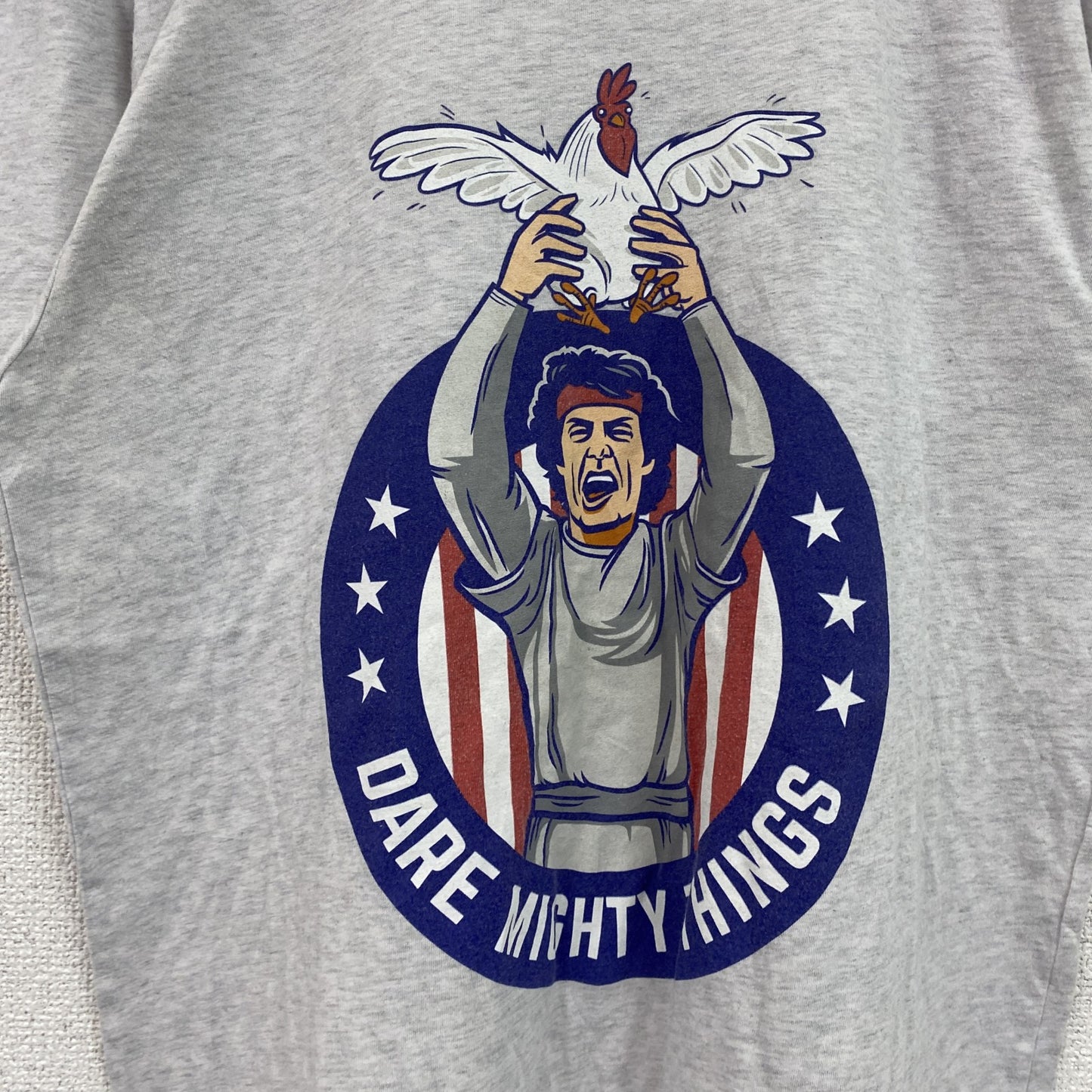 RSVLTS　半袖プリントアニマルTシャツ　アーチプリント　星条旗　灰色　グレー　Lサイズ