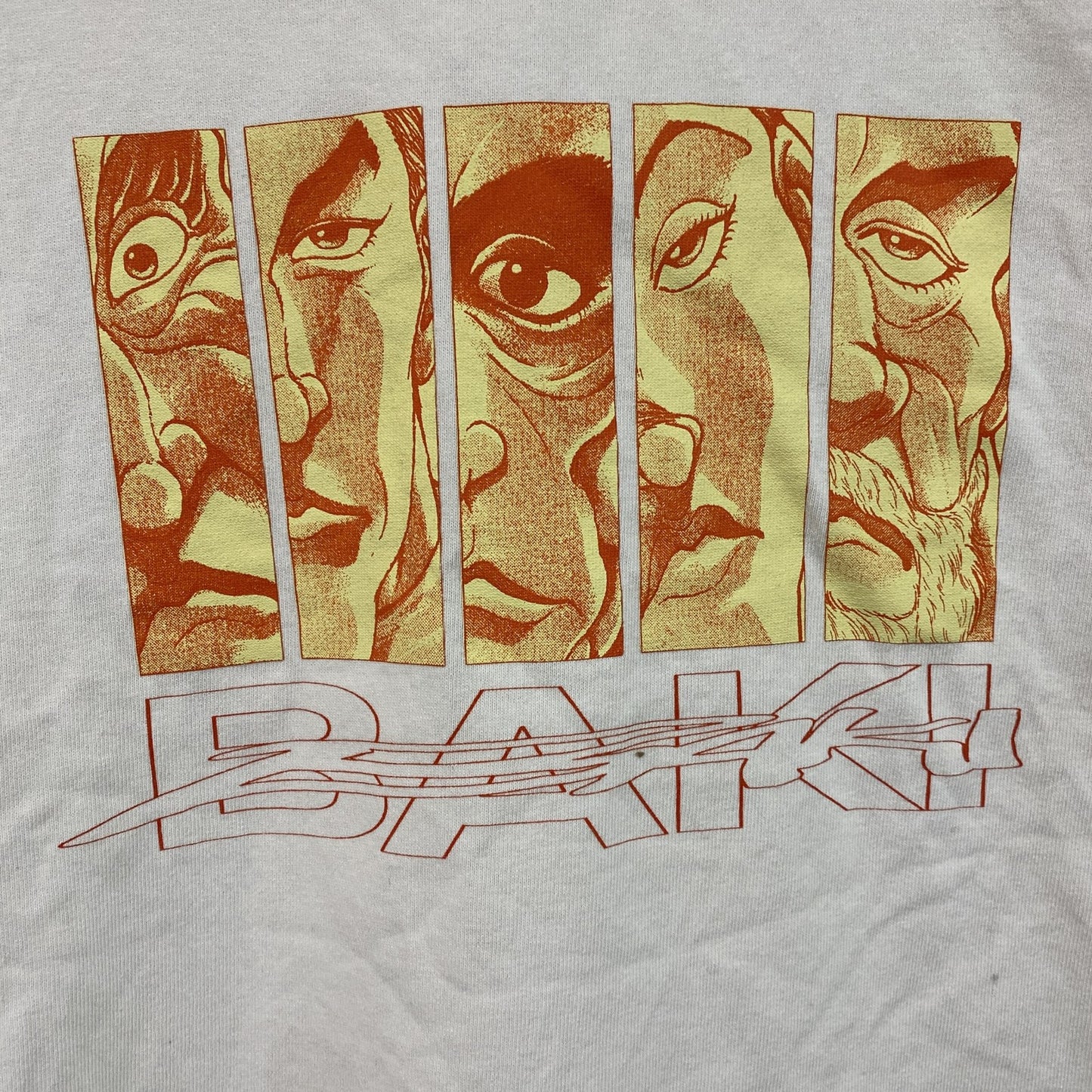 MEQRI　刃牙　半袖プリントアニメTシャツ　キャラクターT　格闘　白　ホワイト　Lサイズ