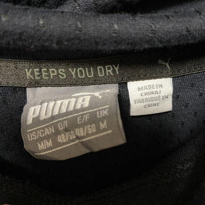 古着 used　PUMA プーマ　長袖ロゴプリントパーカー　スウェットフーディ　ブラック　プルオーバー　カジュアル　Mサイズ