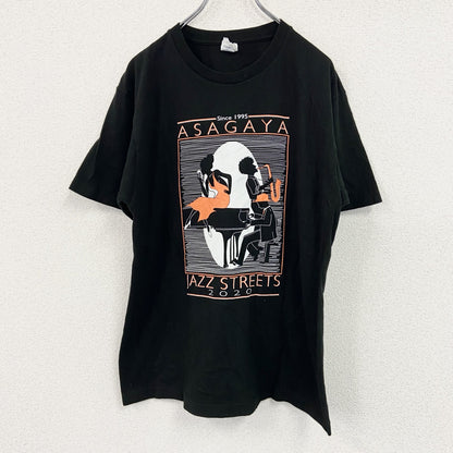 Print star　プリントスター　半袖プリントTシャツ　阿佐ヶ谷ジャズストリート　黒　ブラック　Lサイズ