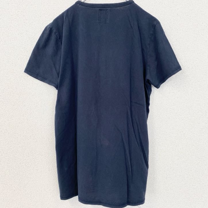 古着 used　GARCIA　半袖プリントTシャツ　地形　山　クルーネック　レトロデザイン　黒　ブラック　Mサイズ　