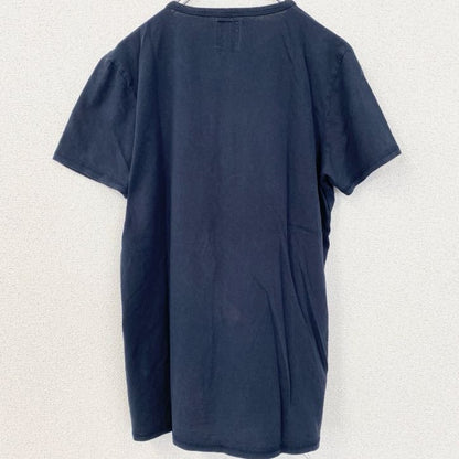 古着 used　GARCIA　半袖プリントTシャツ　地形　山　クルーネック　レトロデザイン　黒　ブラック　Mサイズ　
