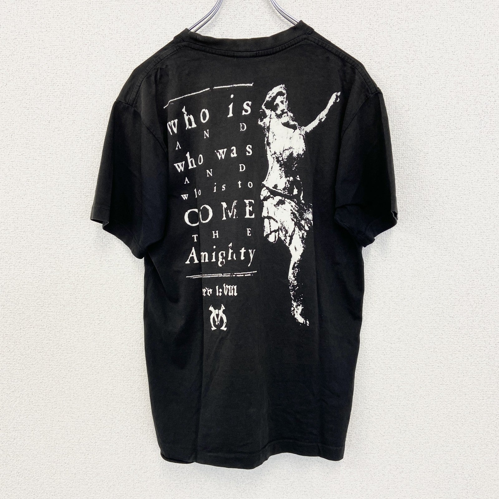 古着 used　Cantan　半袖バンドプリントTシャツ　Morphosis　HATE　ロックT　クルーネック　黒　Mサイズ