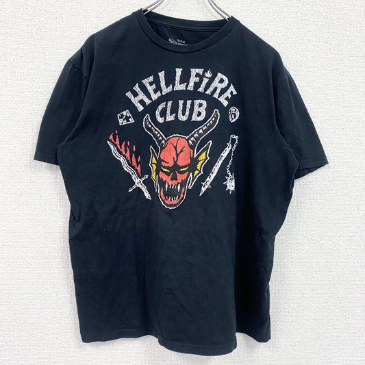 STRANGER THINGS　ストレンジャーシングス　半袖プリントTシャツ　海外ドラマ　Netflix　黒　ブラック　Lサイズ