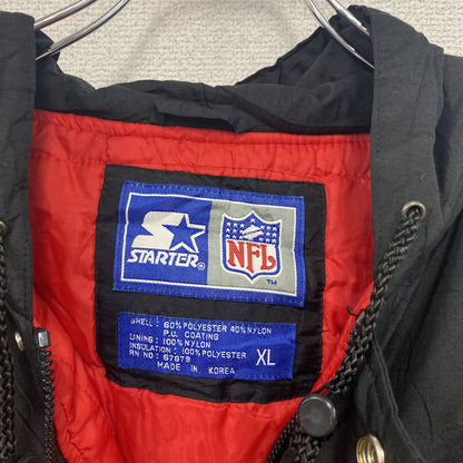 NFL　STARTER　FALCONS　スタジャン/スタジアムジャケット　中綿入り　黒　ブラック　XLサイズ