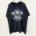 古着 used　FRUIT OF THE LOOM　半袖プリントTシャツ　BAR CREVY　クルーネック　黒　XLサイズ