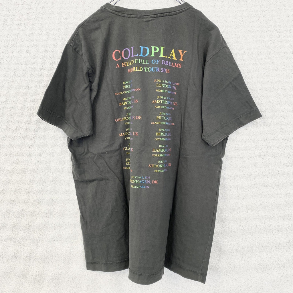 古着 used　GILDAN　ギルダン　半袖バックプリントTシャツ　クルーネック　レトロデザイン　黒　ブラック　Lサイズ