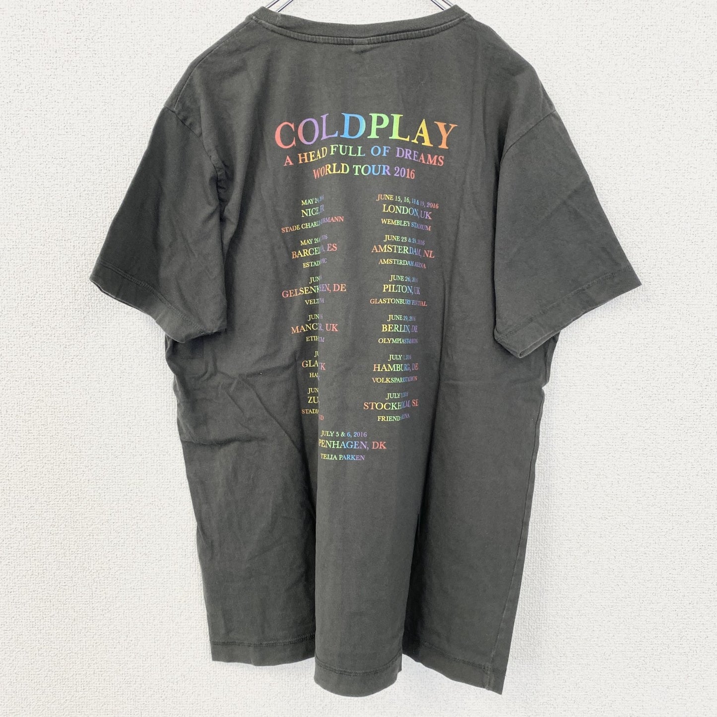 古着 used　GILDAN　ギルダン　半袖バックプリントTシャツ　クルーネック　レトロデザイン　黒　ブラック　Lサイズ