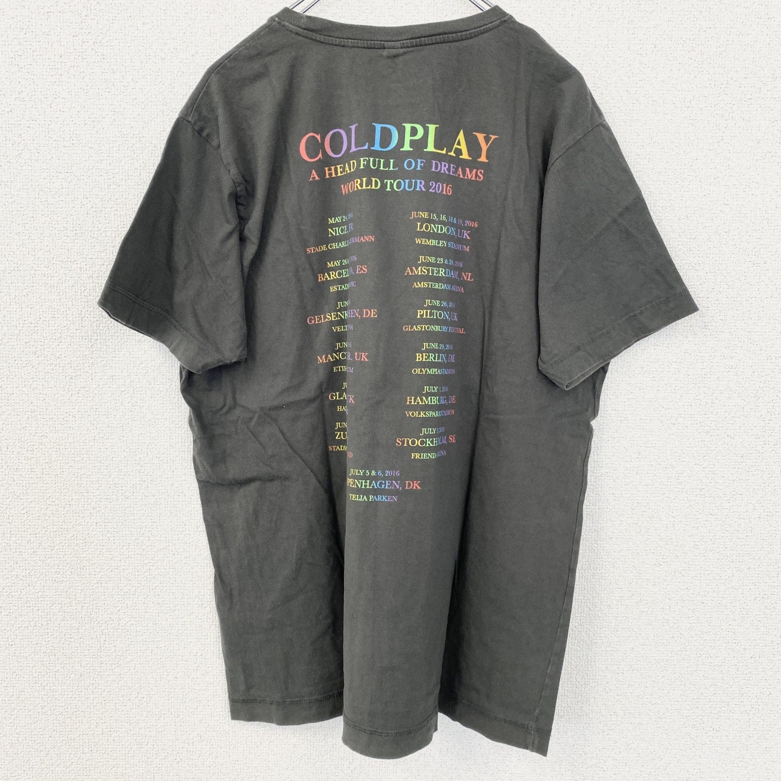 古着 used　GILDAN　ギルダン　半袖バックプリントTシャツ　クルーネック　レトロデザイン　黒　ブラック　Lサイズ