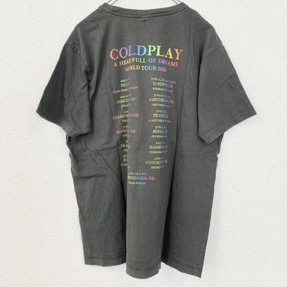 古着 used　GILDAN　ギルダン　半袖バックプリントTシャツ　クルーネック　レトロデザイン　黒　ブラック　Lサイズ