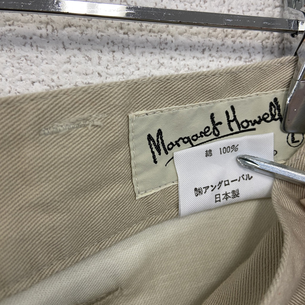 MARGARET HOWELL　マーガレットハウエル　チノパン　新品　未使用　タック入り　ベージュ　Lサイズ