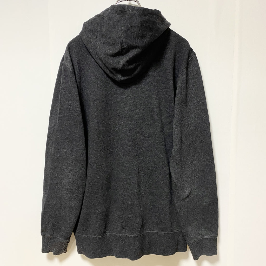 古着 used　GUESS ゲス　長袖フルジップアップパーカー　スウェットフーディー　グレー　ワンポイントロゴデザイン　Lサイズ