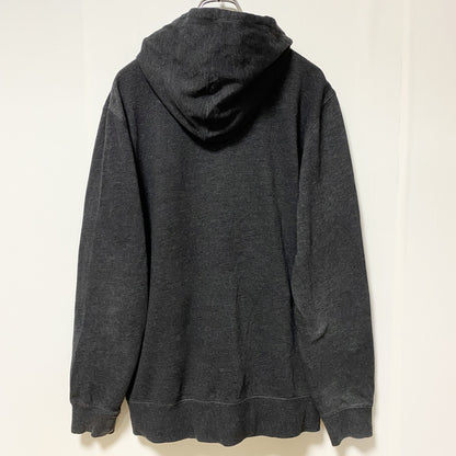 古着 used　GUESS ゲス　長袖フルジップアップパーカー　スウェットフーディー　グレー　ワンポイントロゴデザイン　Lサイズ