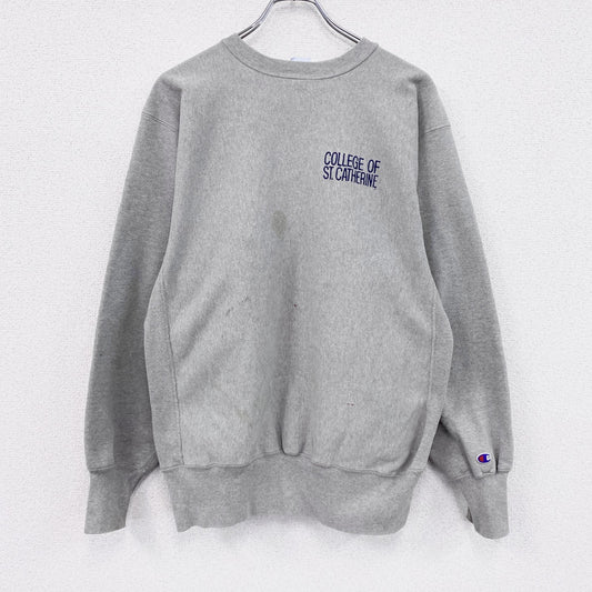90s　Champion　チャンピオン　リバースウィーブ　スウェット/トレーナー　刺繍タグ　灰色　グレー　XLサイズ