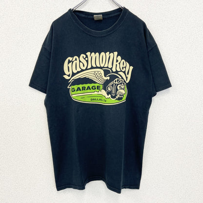 古着 used　GILDAN ギルダン　半袖プリントTシャツ　GAS MONKEY　猿　カジュアル　クルーネック　黒　Lサイズ