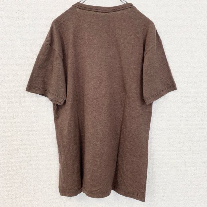 古着 used　CHIVE TEES　半袖プリントTシャツ　鶏　カウガール　レトロデザイン　クルーネック　茶　ブラウン　Lサイズ