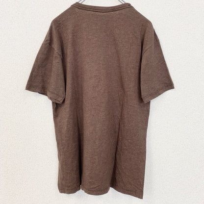 古着 used　CHIVE TEES　半袖プリントTシャツ　鶏　カウガール　レトロデザイン　クルーネック　茶　ブラウン　Lサイズ
