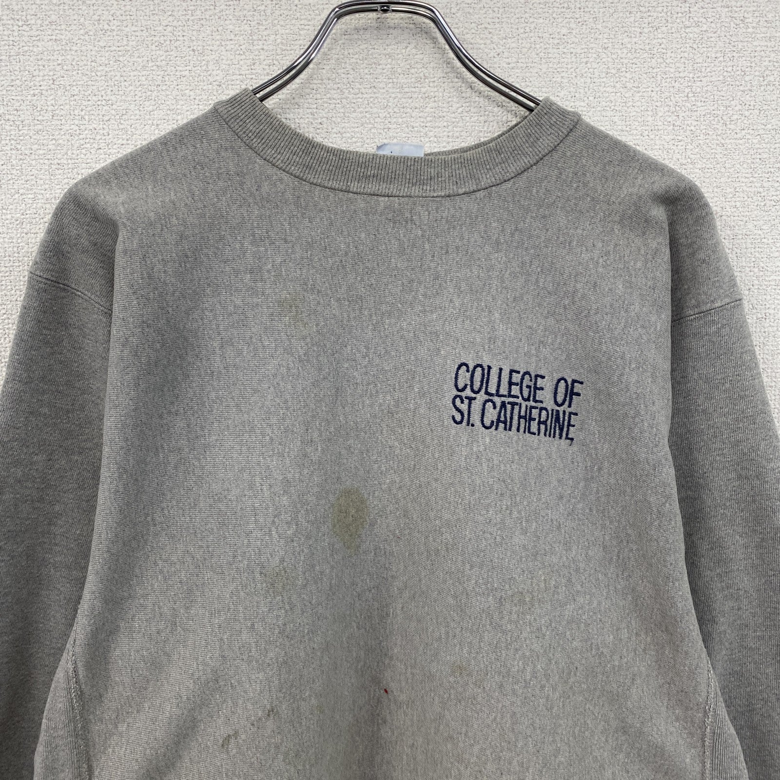 90s　Champion　チャンピオン　リバースウィーブ　スウェット/トレーナー　刺繍タグ　灰色　グレー　XLサイズ