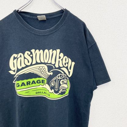 古着 used　GILDAN ギルダン　半袖プリントTシャツ　GAS MONKEY　猿　カジュアル　クルーネック　黒　Lサイズ