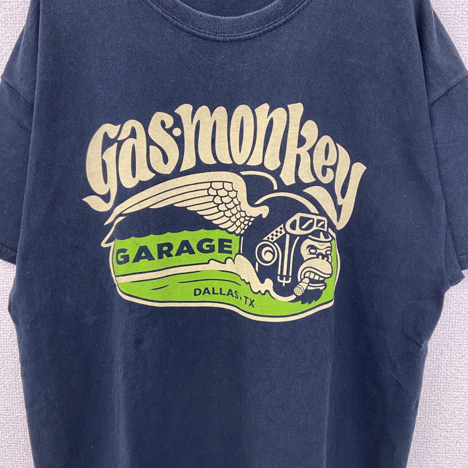 古着 used　GILDAN ギルダン　半袖プリントTシャツ　GAS MONKEY　猿　カジュアル　クルーネック　黒　Lサイズ