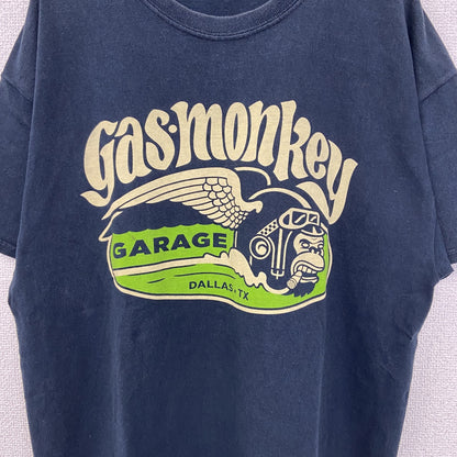 古着 used　GILDAN ギルダン　半袖プリントTシャツ　GAS MONKEY　猿　カジュアル　クルーネック　黒　Lサイズ