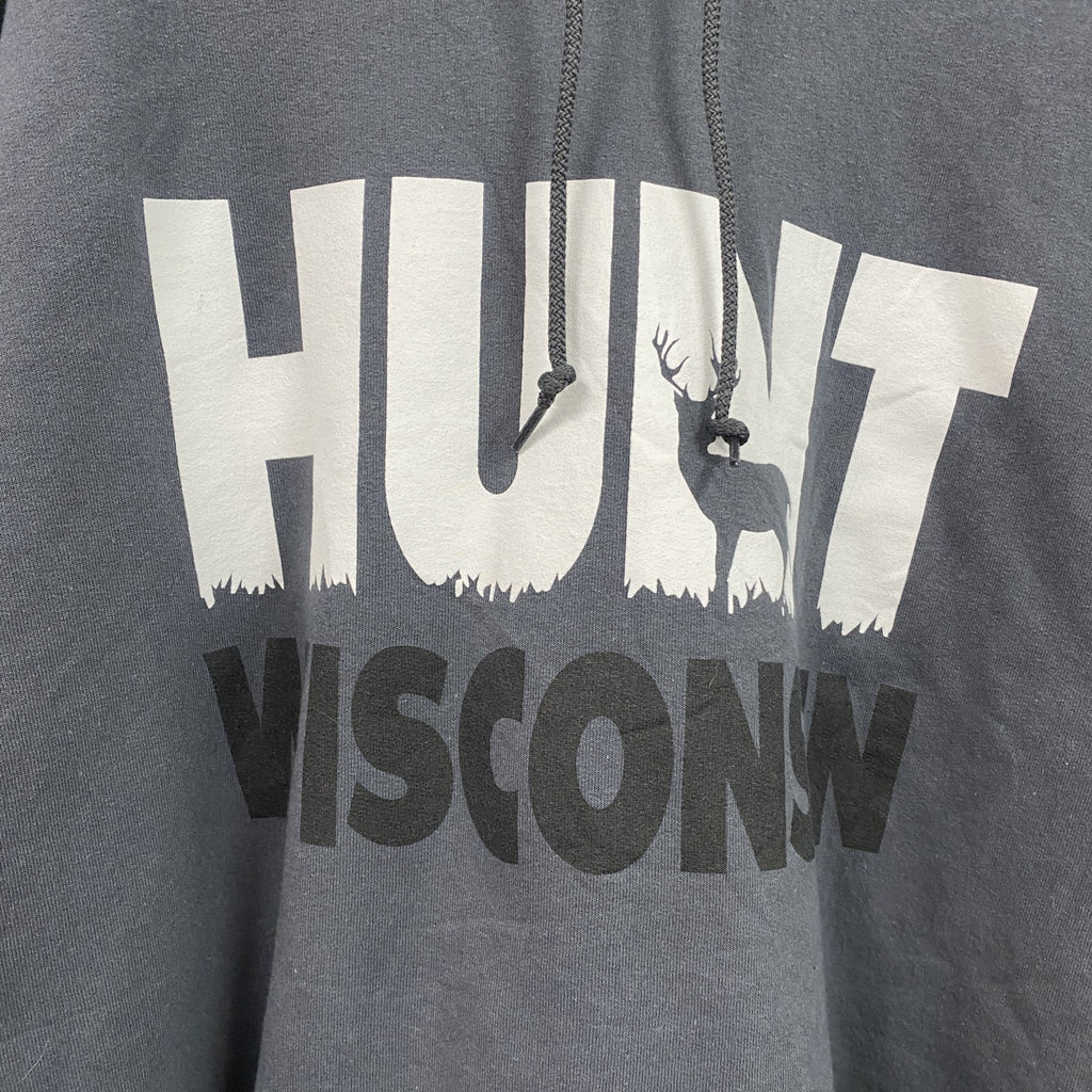 JERZEES　HUNT VISCONSIN　スウェットパーカー/フーディー　灰色　グレー　XLサイズ