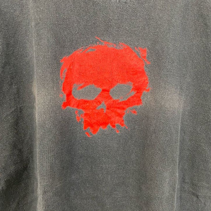 古着 used　Zero Skateboard　半袖プリントTシャツ　クルーネック　レトロデザイン　骸骨　スケボー　黒　ブラック　