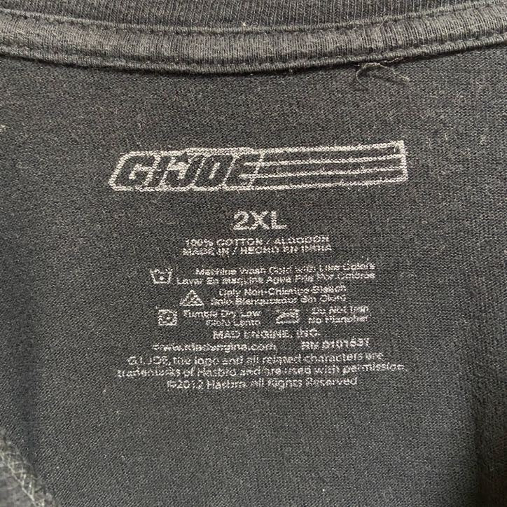 古着 used　G.I.ジョー　半袖ムービープリントTシャツ　SF映画　クルーネック　黒　ブラック　レトロ　2XLサイズ