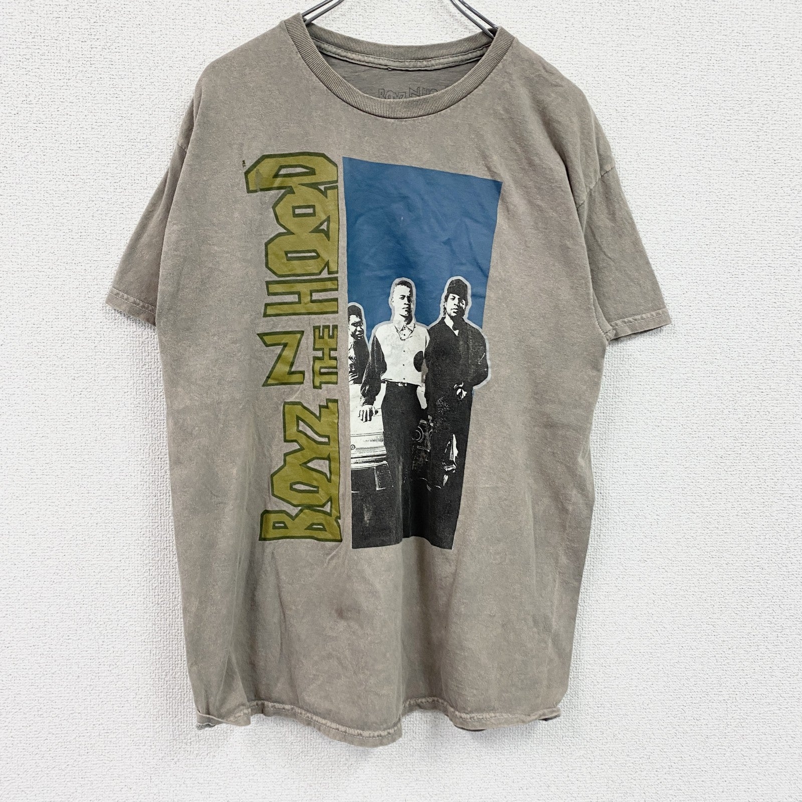 BOYZ N THE HOOD　半袖プリントTシャツ　ムービーT　ラップT　カーキ　Lサイズ