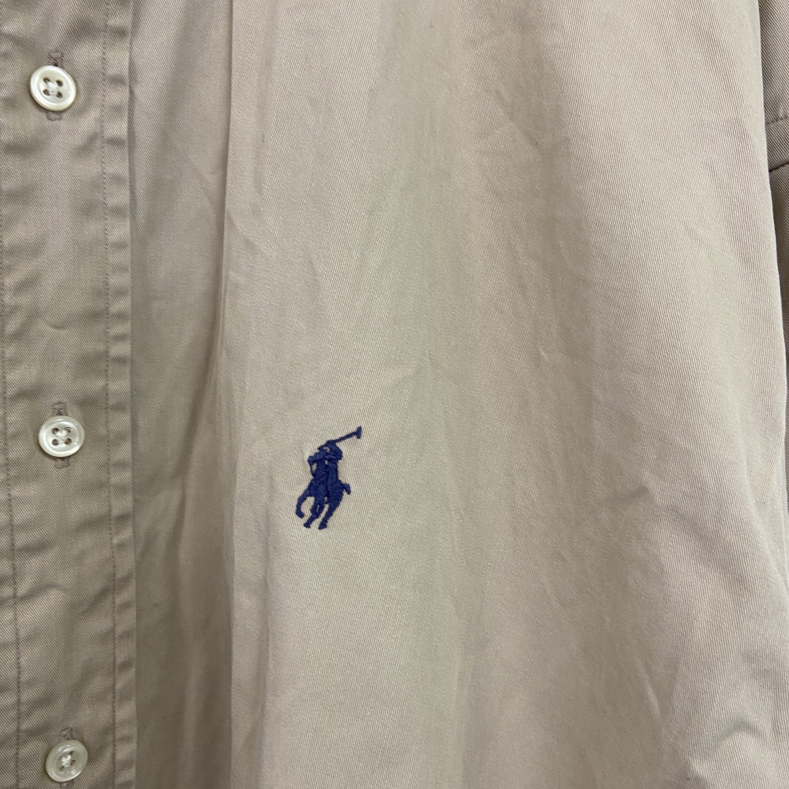 90s　Ralph Lauren　ラルフローレン　BLAKE　長袖ボタンダウンシャツ　ヴィンテージ　ベージュ　Lサイズ
