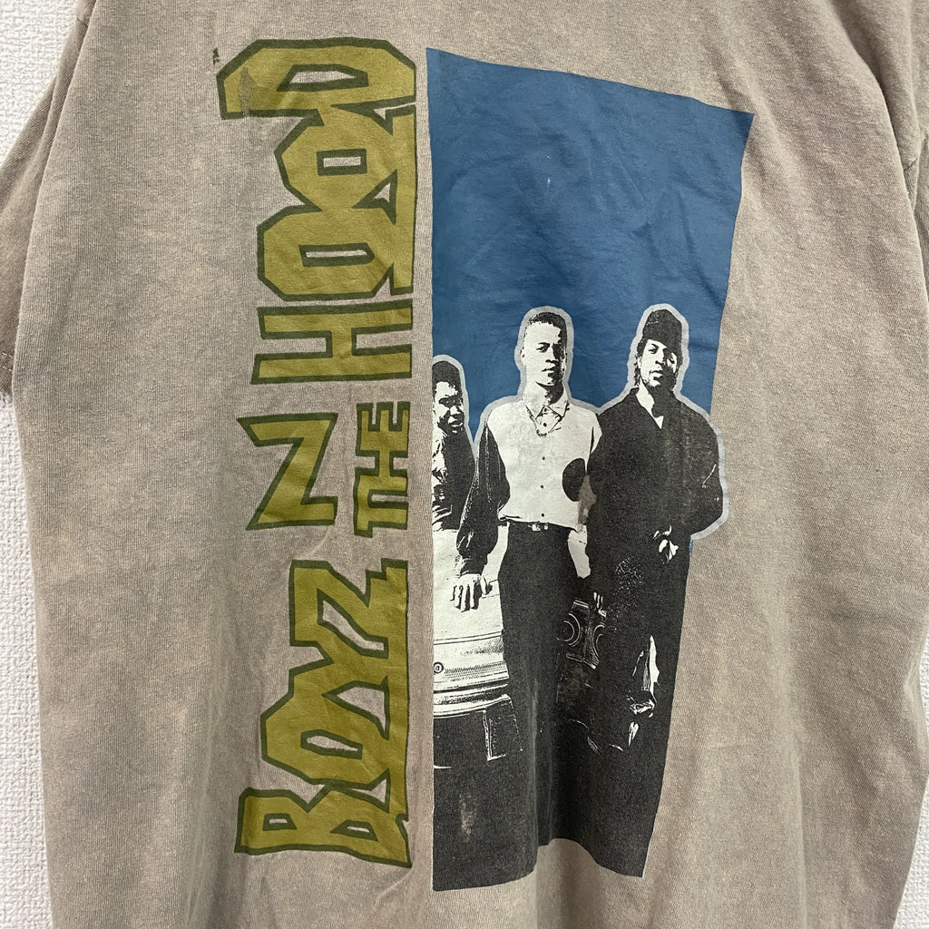BOYZ N THE HOOD　半袖プリントTシャツ　ムービーT　ラップT　カーキ　Lサイズ