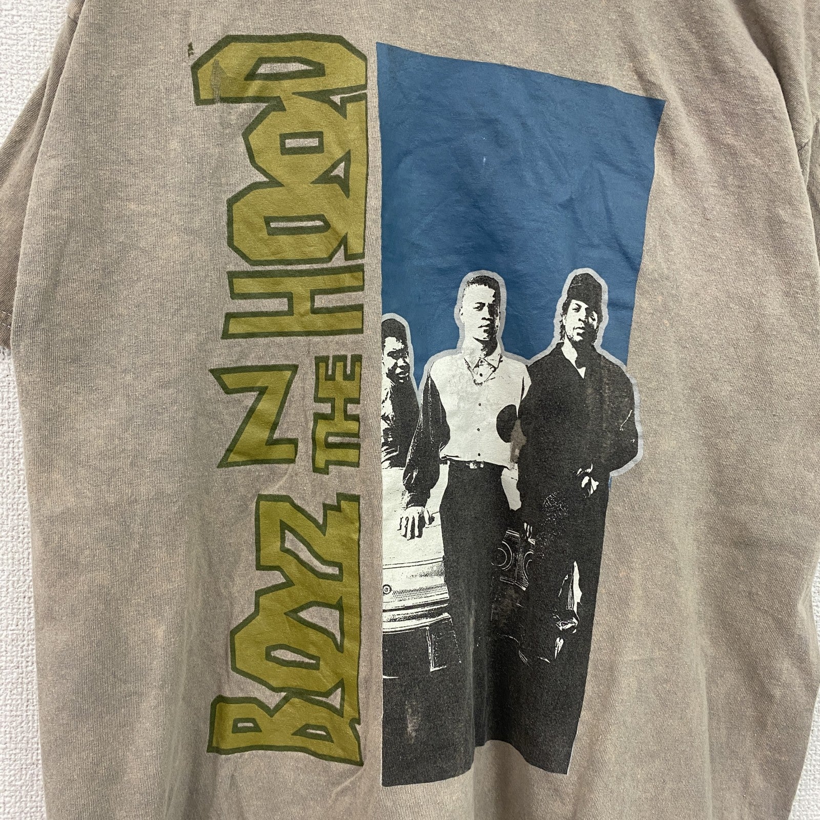 BOYZ N THE HOOD　半袖プリントTシャツ　ムービーT　ラップT　カーキ　Lサイズ