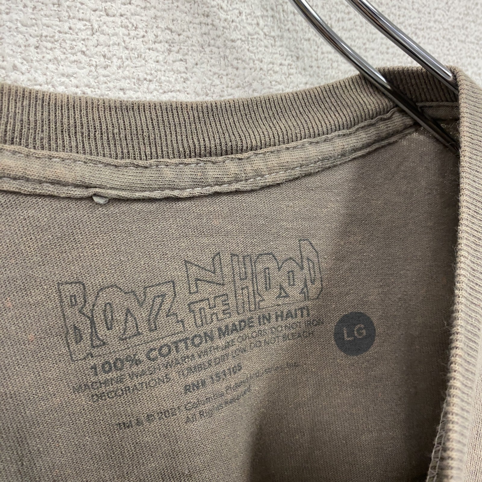 BOYZ N THE HOOD　半袖プリントTシャツ　ムービーT　ラップT　カーキ　Lサイズ