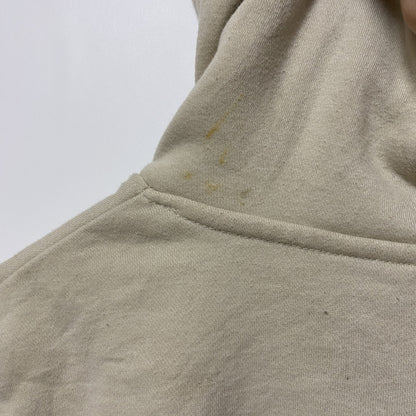 古着 used　Reebok リーボック　長袖ワンポイントロゴ刺パーカー　スウェットフーディ　ベージュ　カジュアル　Sサイズ