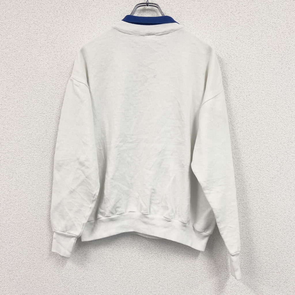 ～90s　SIGNAL　MEGA-FLEECE　スウェット/トレーナー　襟付スウェット　カレッジタイプ　ヴィンテージ　白　ホワイト　Lサイズ