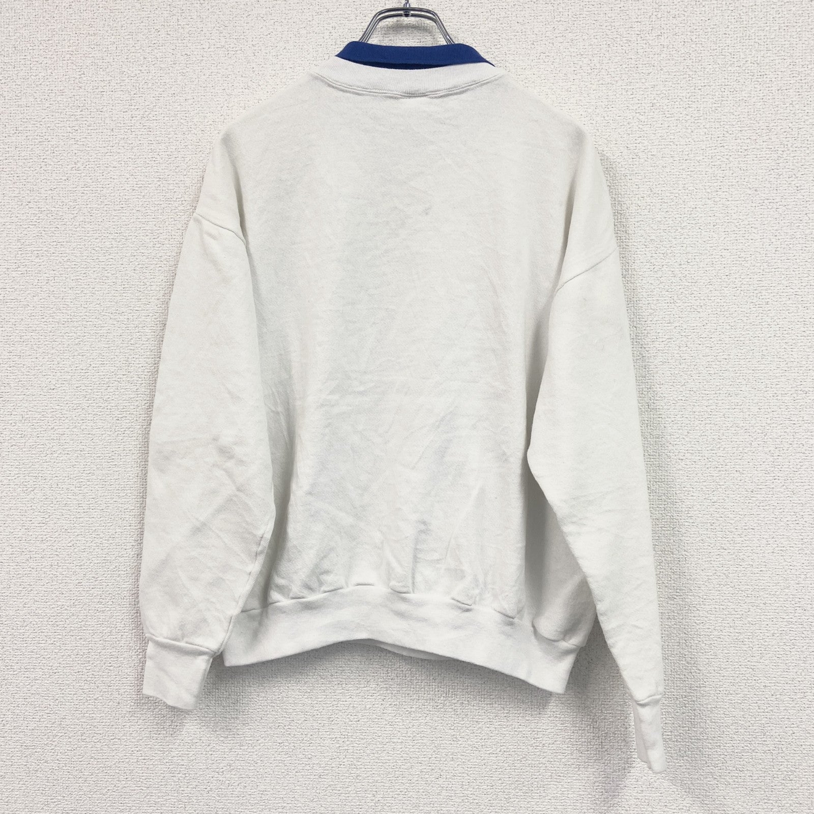 ～90s　SIGNAL　MEGA-FLEECE　スウェット/トレーナー　襟付スウェット　カレッジタイプ　ヴィンテージ　白　ホワイト　Lサイズ