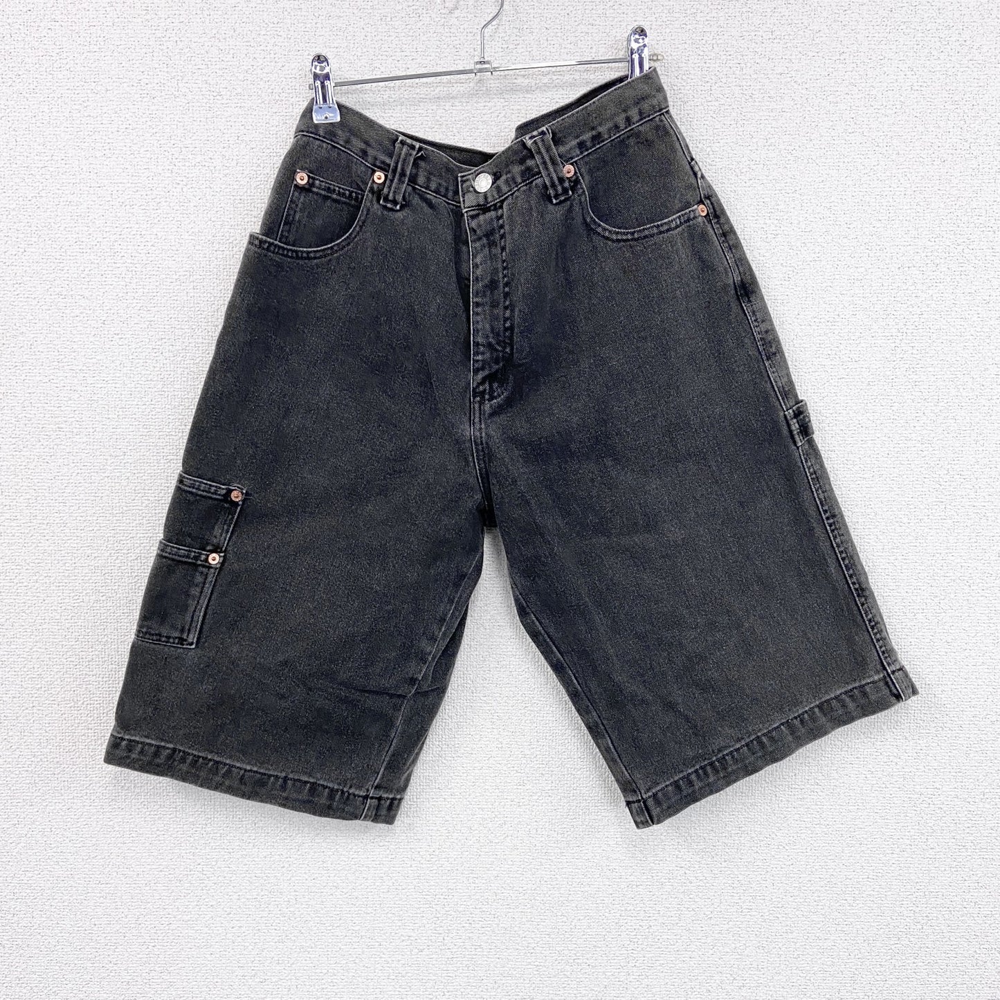 90s　GUESS JEANS　ゲスジーンズ　デニムハーフパンツ/ショートパンツ　黒　ブラック　W32サイズ