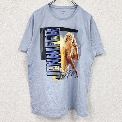 OLD NAVY　ジェニファーロペス　半袖プリントTシャツ　音楽T　水色　ライトブルー　Lサイズ