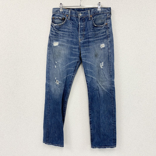 Levi’s　リーバイス　501　ダメージデニムパンツ/ジーンズ　ボタンフライ　縦落ち　鬼ヒゲ　インディゴ　W32サイズ