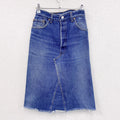 ～90s　Levi’ｓ　リーバイス　デニムスカート　スリット入り　リメイク　再構築　インディゴ　W25サイズ