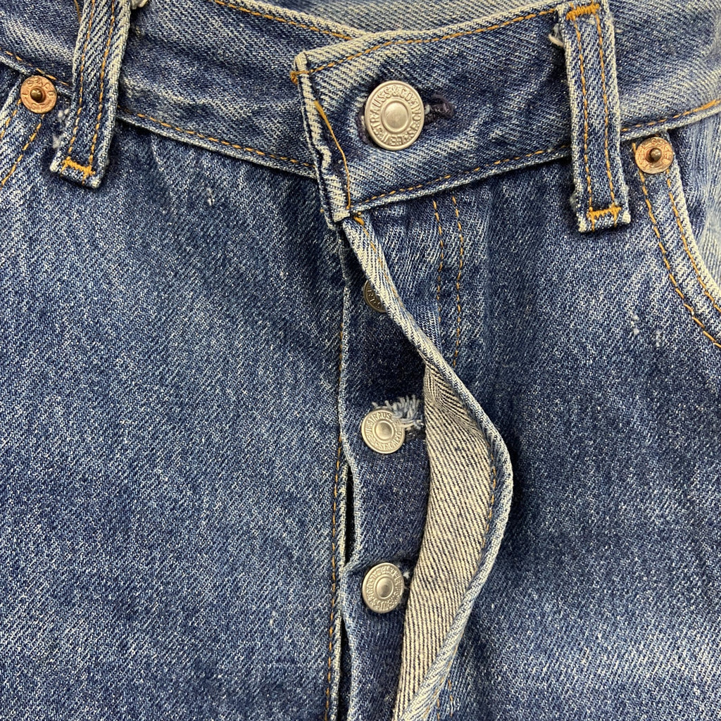 ～90s　Levi’ｓ　リーバイス　デニムスカート　スリット入り　リメイク　再構築　インディゴ　W25サイズ