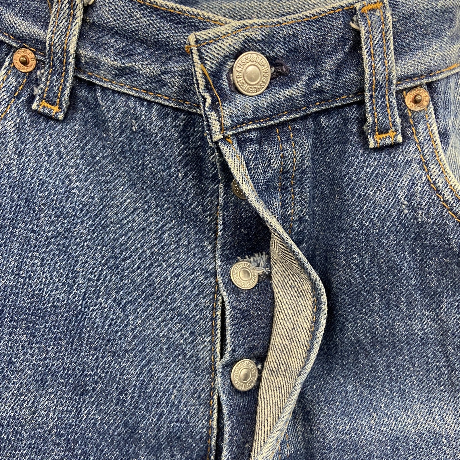 ～90s　Levi’ｓ　リーバイス　デニムスカート　スリット入り　リメイク　再構築　インディゴ　W25サイズ