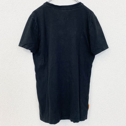 古着 used　SuperDry　極度乾燥　半袖ワンポイントロゴTシャツ　クルーネック　レトロデザイン　黒　ブラック　XSサイズ