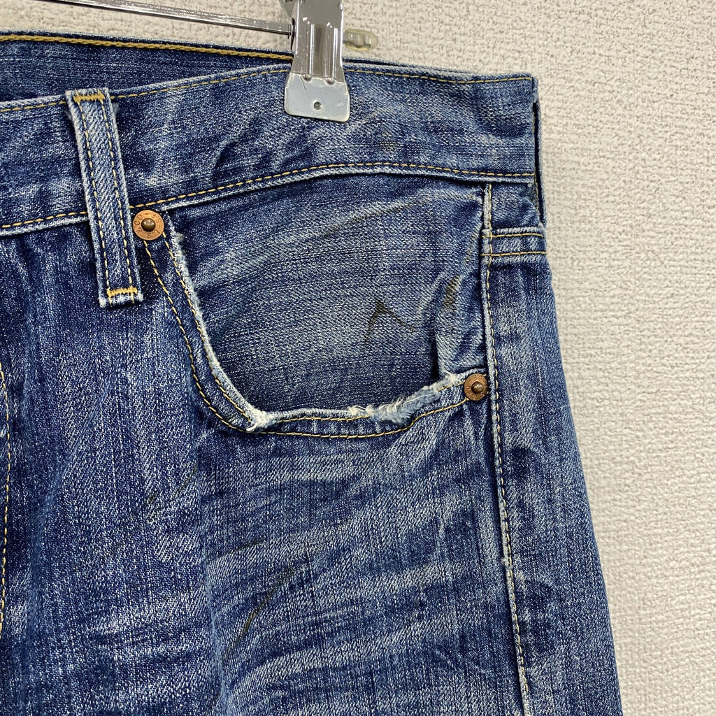 Levi’s　リーバイス　501　ダメージデニムパンツ/ジーンズ　ボタンフライ　縦落ち　鬼ヒゲ　インディゴ　W32サイズ