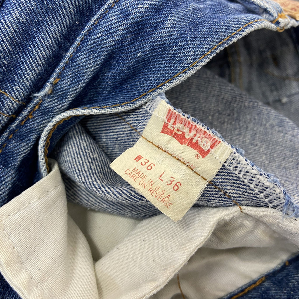 ～90s　Levi’ｓ　リーバイス　デニムスカート　スリット入り　リメイク　再構築　インディゴ　W25サイズ