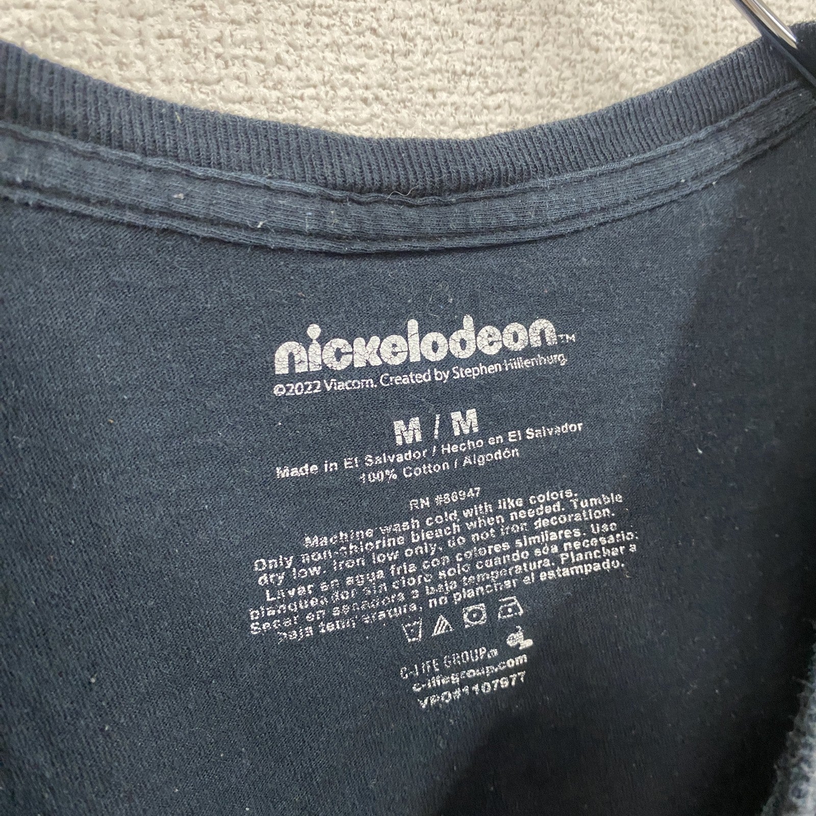 nickeiodeon　スポンジボブ　半袖プリントTシャツ　黒　ブラック　Mサイズ