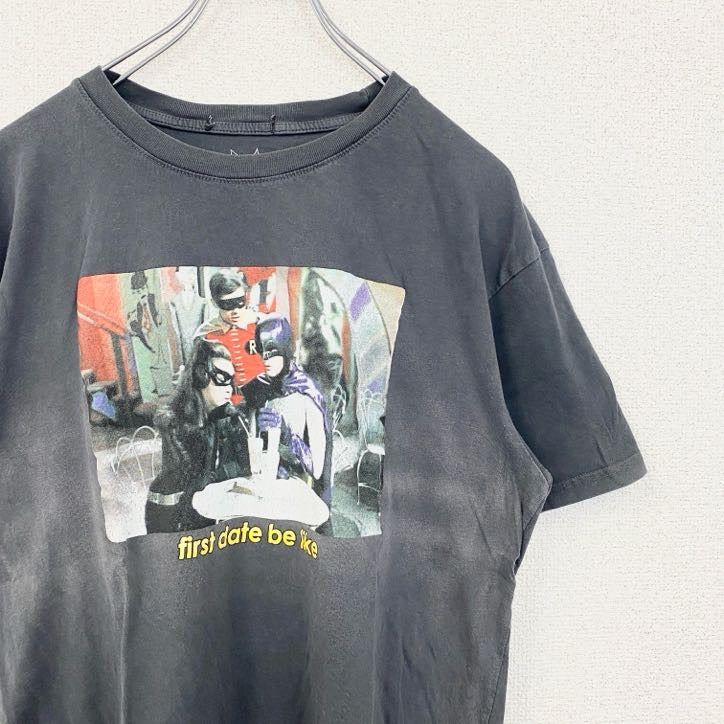 古着 used　BATMAN　バットマン　半袖ムービープリントTシャツ　クルーネック　レトロデザイン　黒　ブラック